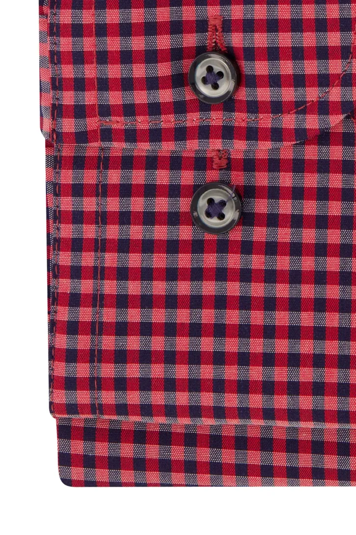 Geruit Casa Moda overhemd Comfort Fit rood