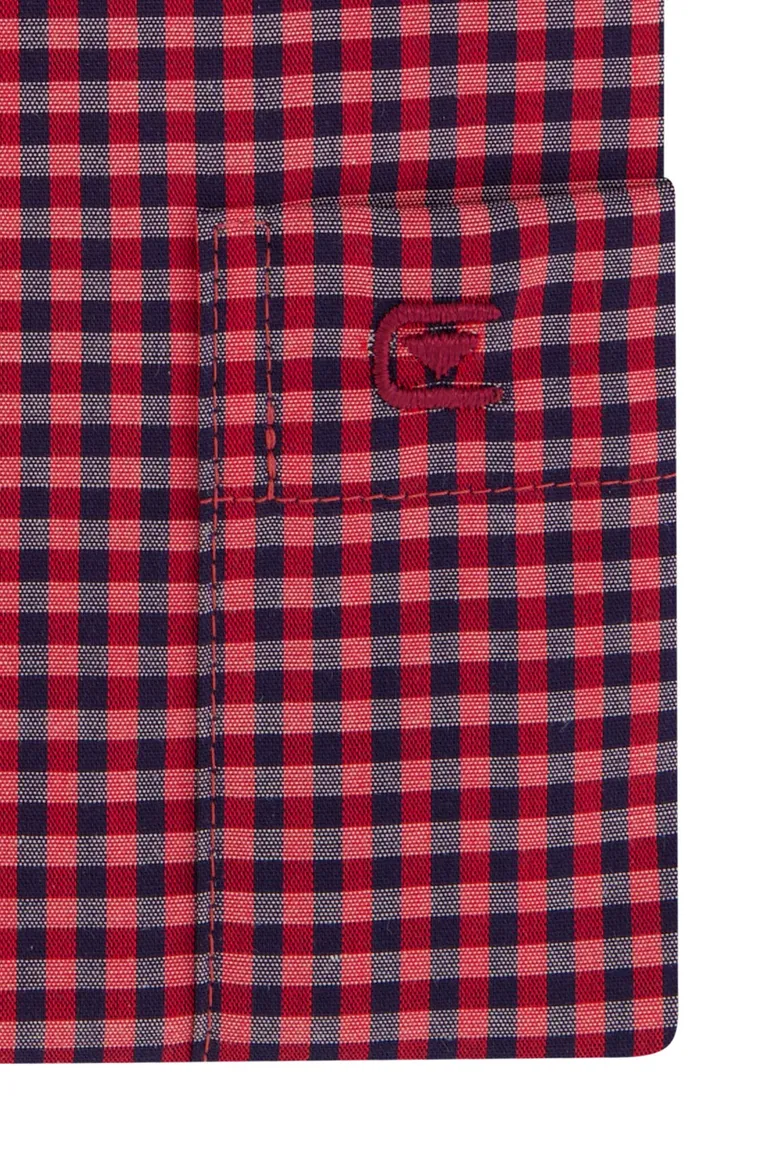 Casa Moda overhemd Comfort Fit rood zwart geruit