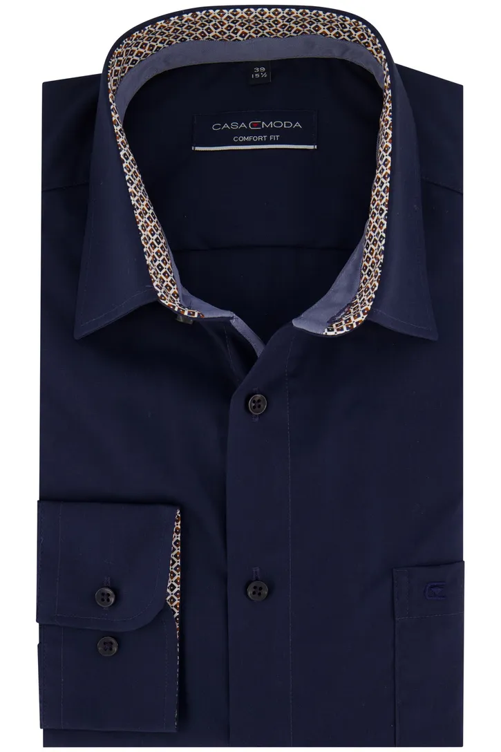 Casa Moda business overhemd navy uni Comfort Fit