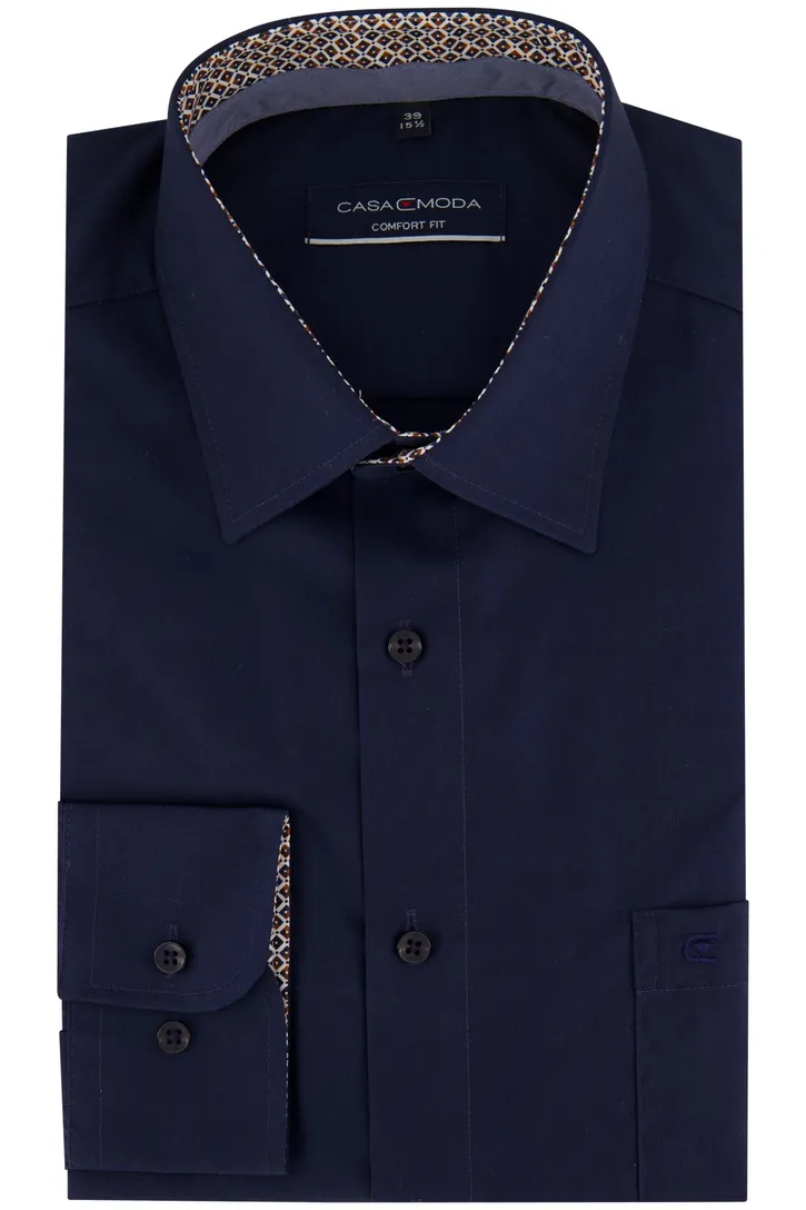 Casa Moda business overhemd navy uni Comfort Fit