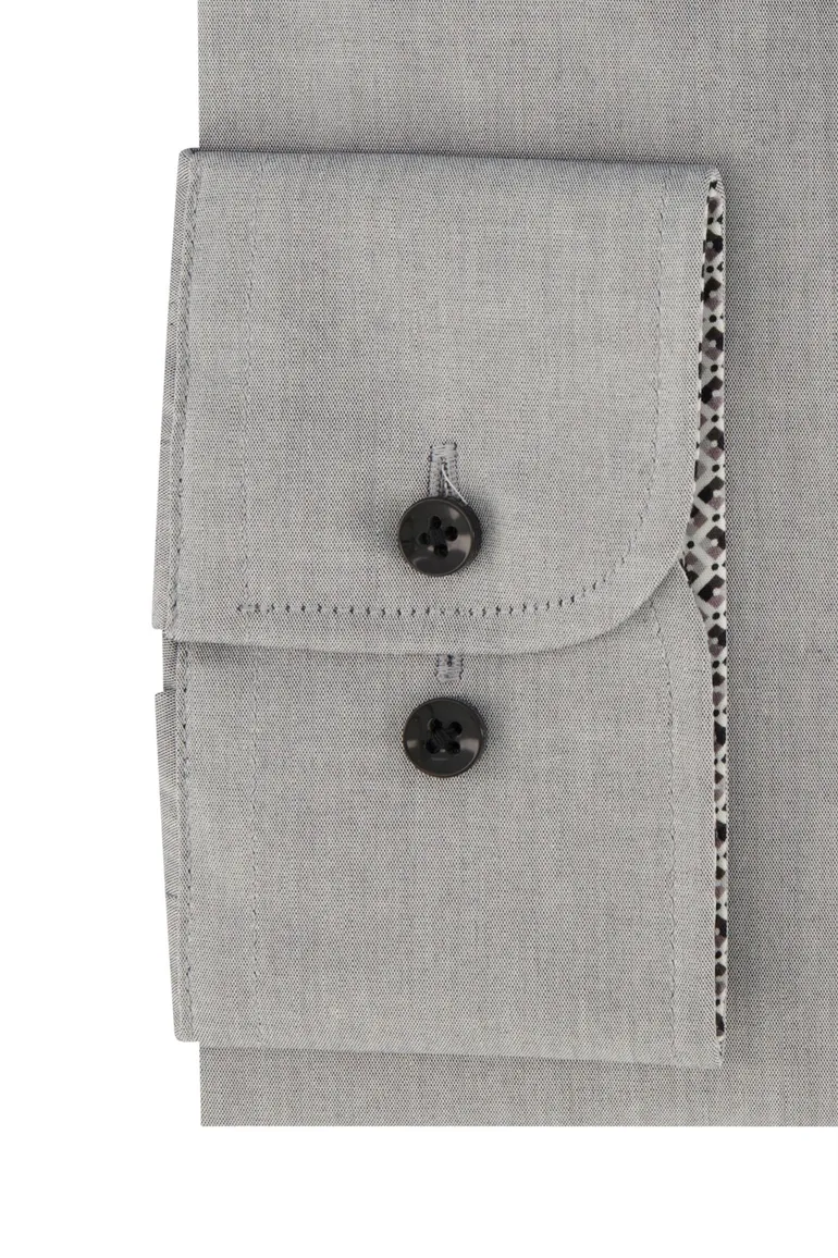 Casa Moda overhemd Comfort Fit grijs effen borstzak
