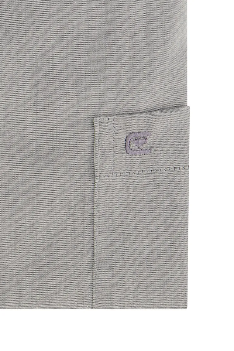 Casa Moda overhemd Comfort Fit grijs effen borstzak