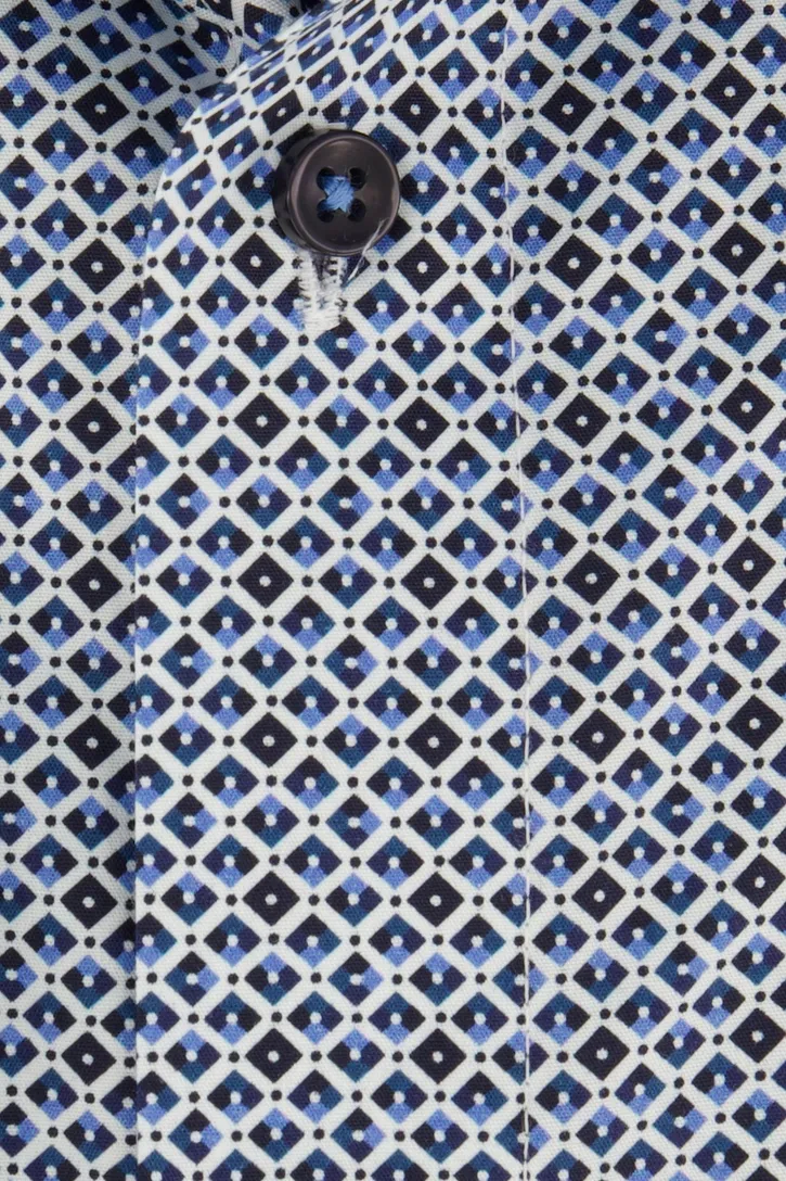 Casa Moda overhemd blauw geprint Comfort Fit