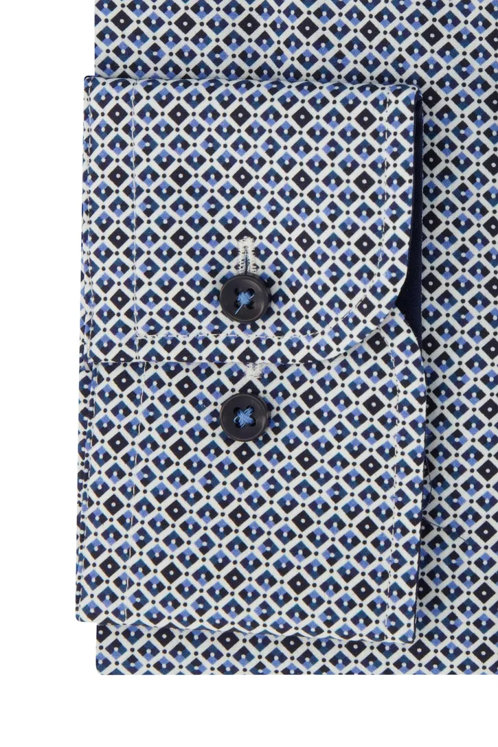 Casa Moda overhemd blauw geprint Comfort Fit