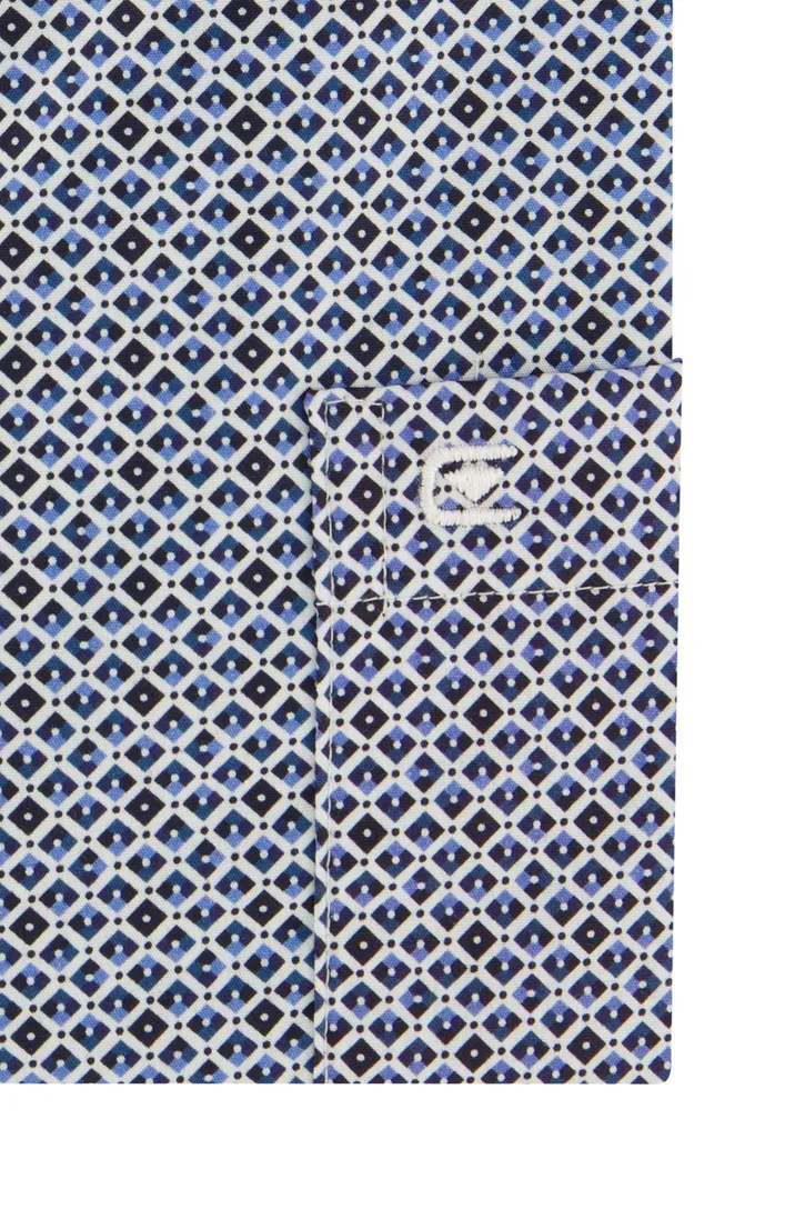 Casa Moda overhemd blauw geprint Comfort Fit