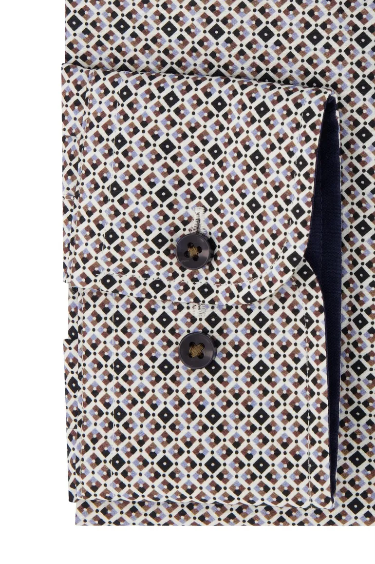 Casa Moda Comfort Fit overhemd bruin geprint