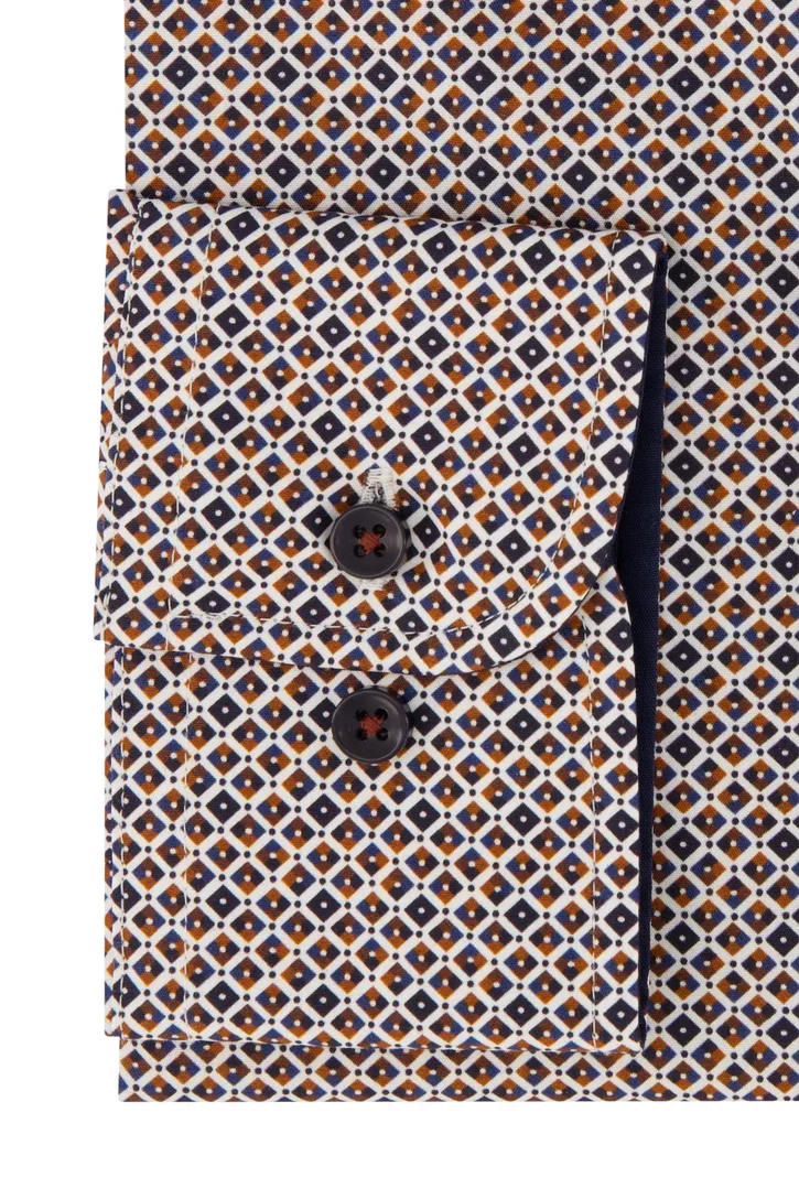 Casa Moda Comfort Fit overhemd wijde fit rood geprint