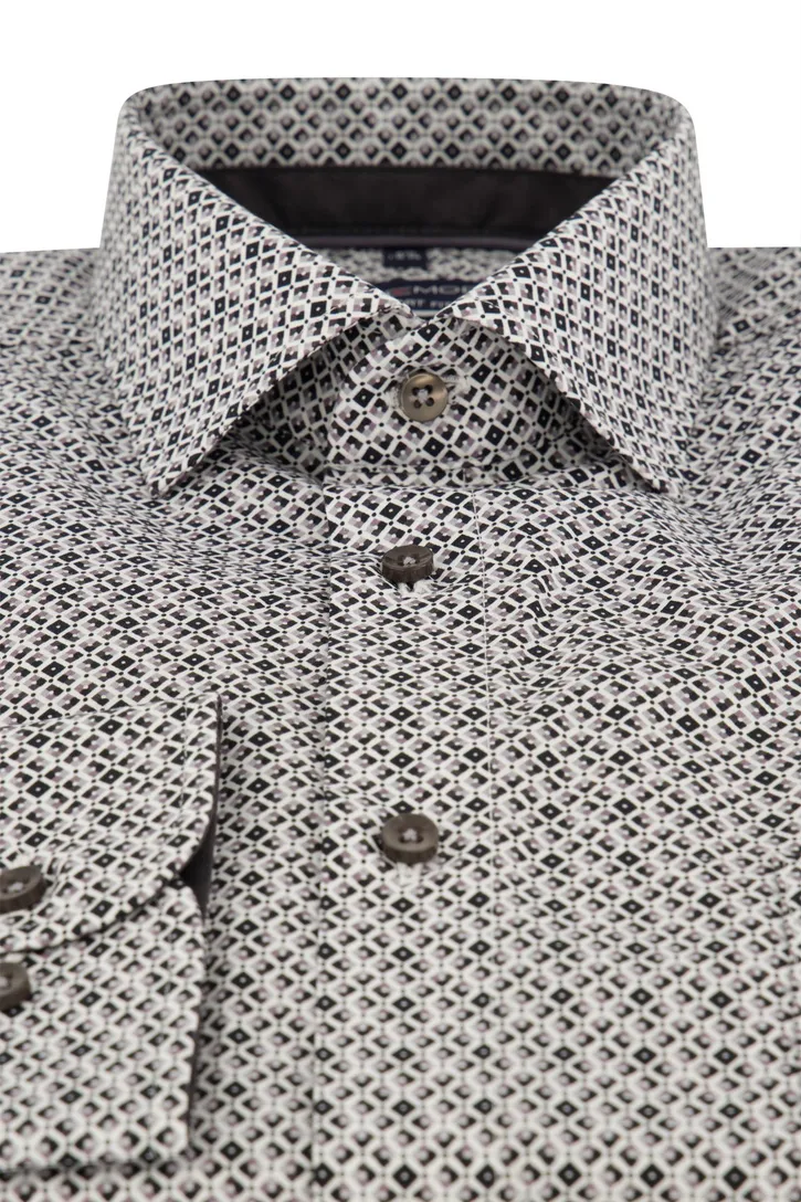 Casa Moda overhemd Comfort Fit grijs print