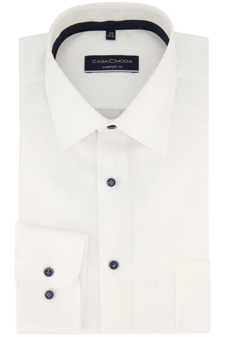 Casa Moda business overhemd Comfort Fit wit effen