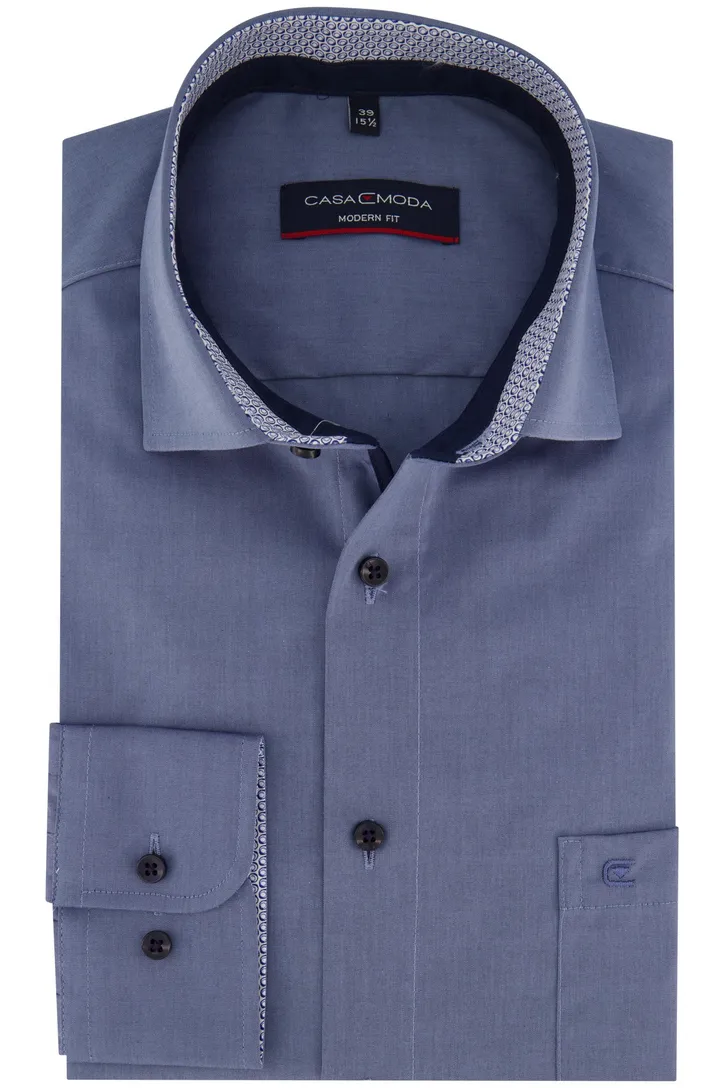 Casa Moda Modern Fit overhemd blauw effen