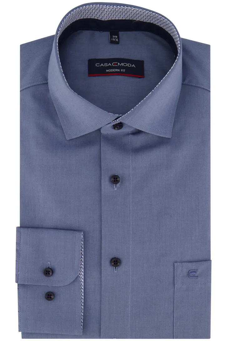 Casa Moda Modern Fit overhemd blauw effen