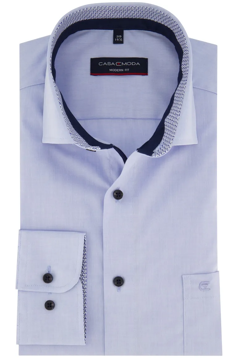 Casa Moda business overhemd normale fit lichtblauw effen