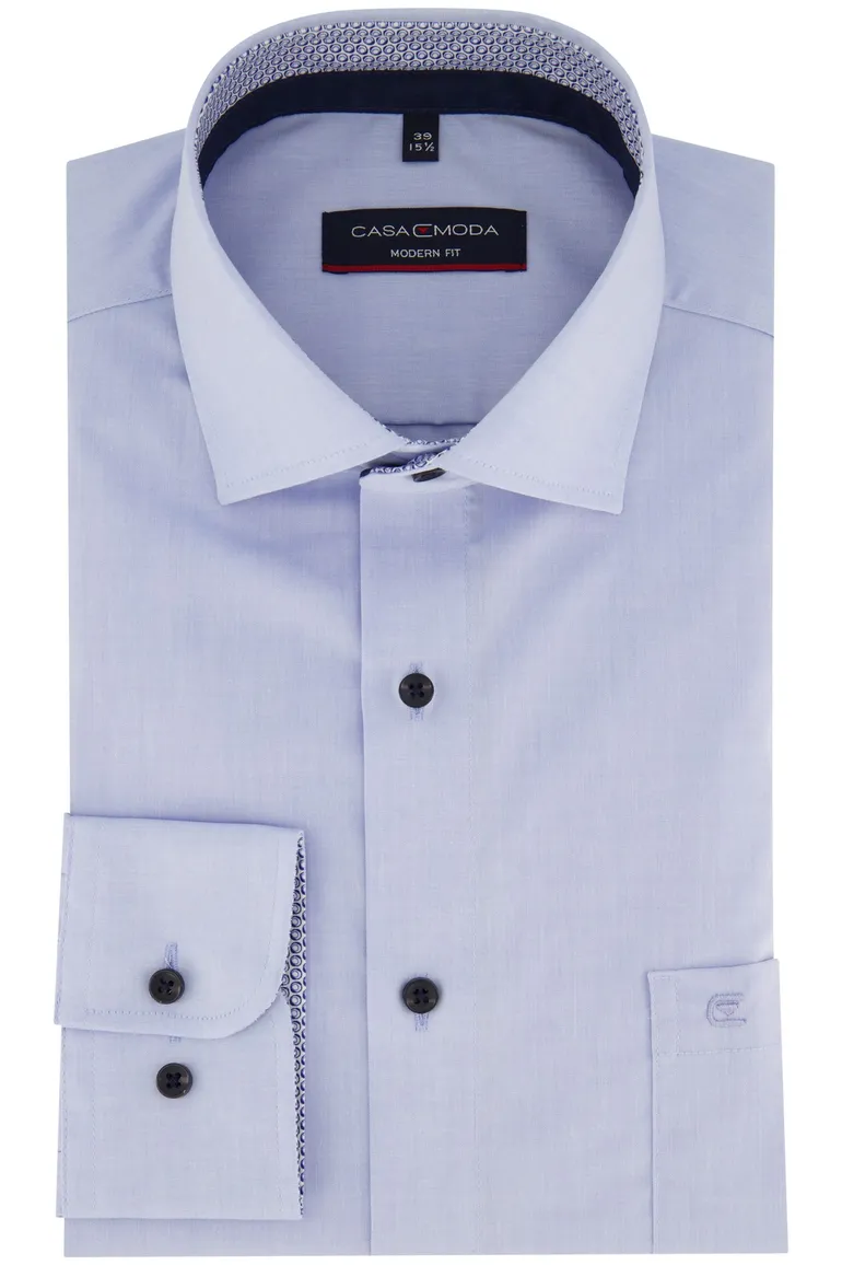 Casa Moda business overhemd normale fit lichtblauw effen