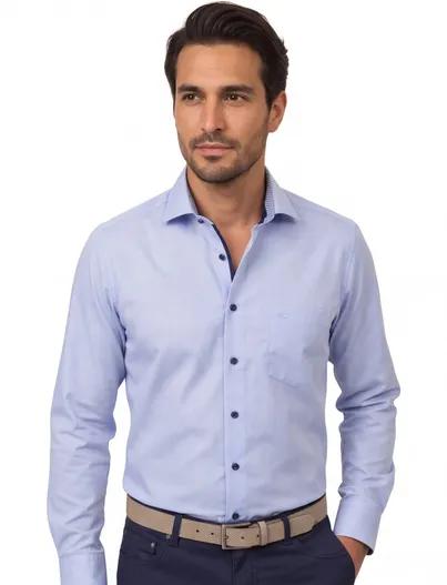 Casa Moda Casa Moda business overhemd normale fit lichtblauw effen