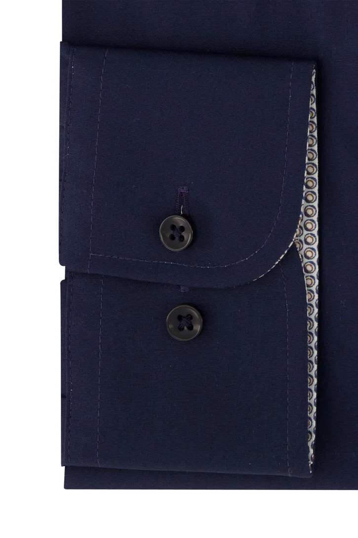 Casa Moda Modern Fit overhemd donkerblauw borstzak