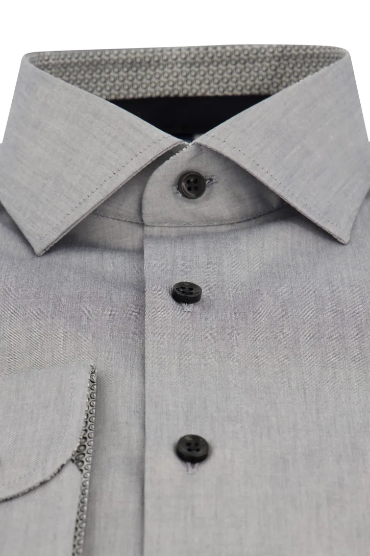 Overhemd Casa Moda business normale fit grijs effen