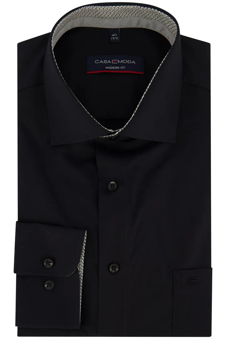 Casa Moda overhemd zwart modern fit