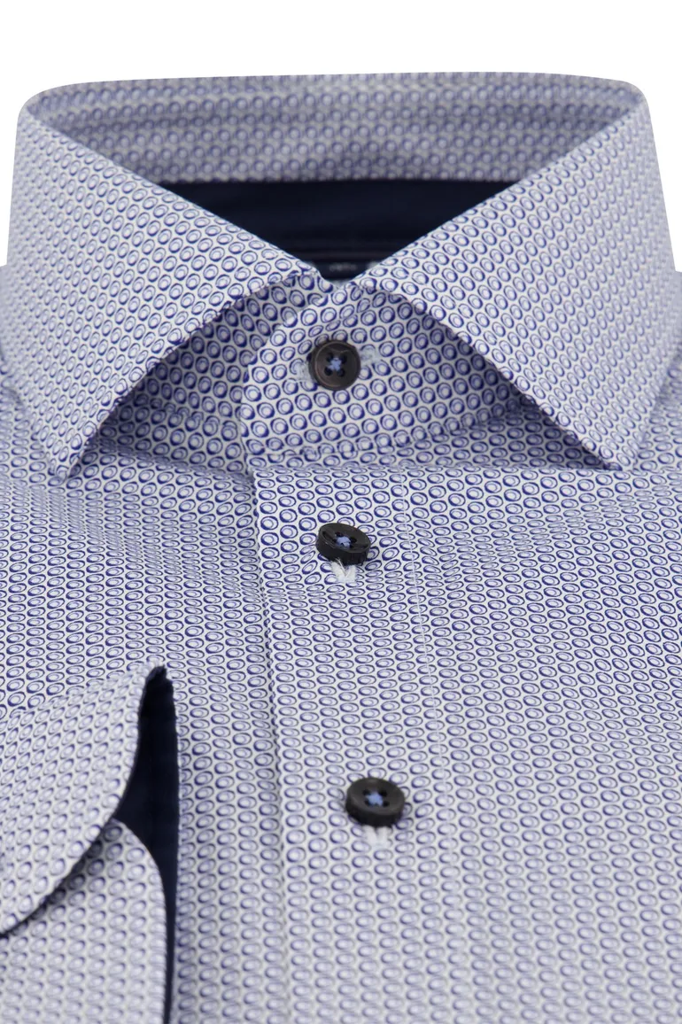 Casa Moda modern fit overhemd normale fit blauw geprint