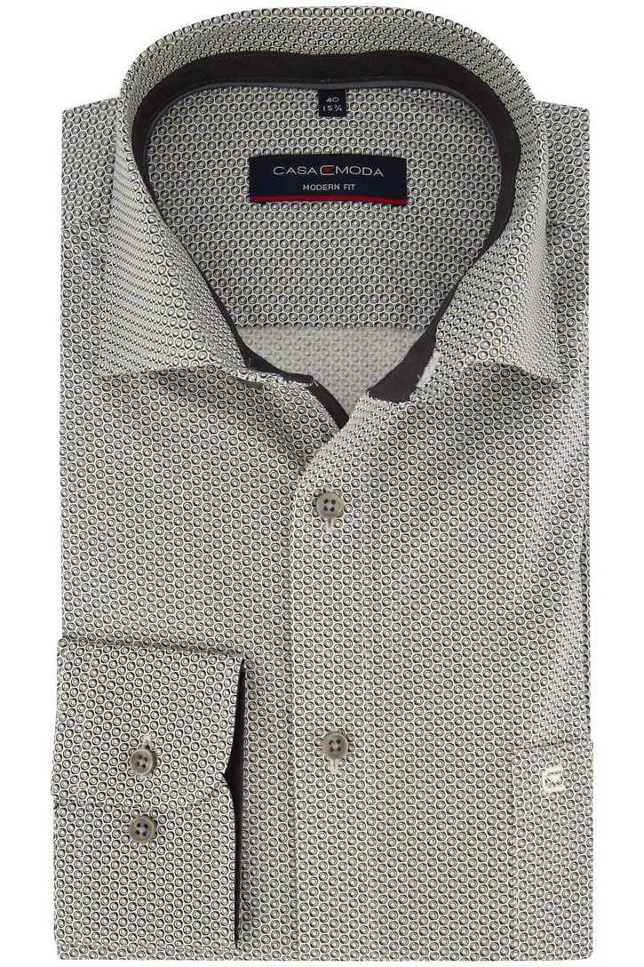Zwart Casa Moda business overhemd normale fit