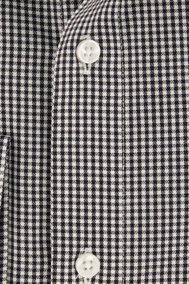 Zwart geruit Casa Moda overhemd normale fit