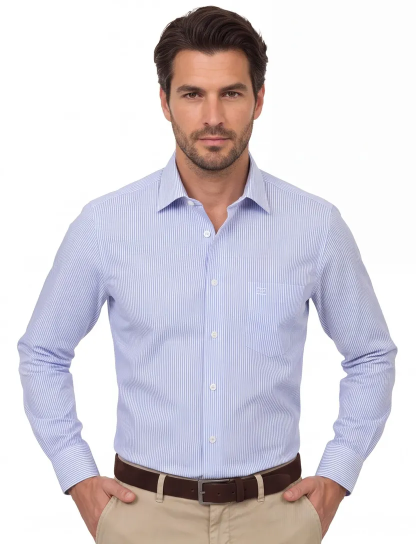 Business Casa Moda overhemd Comfort Fit blauw streep