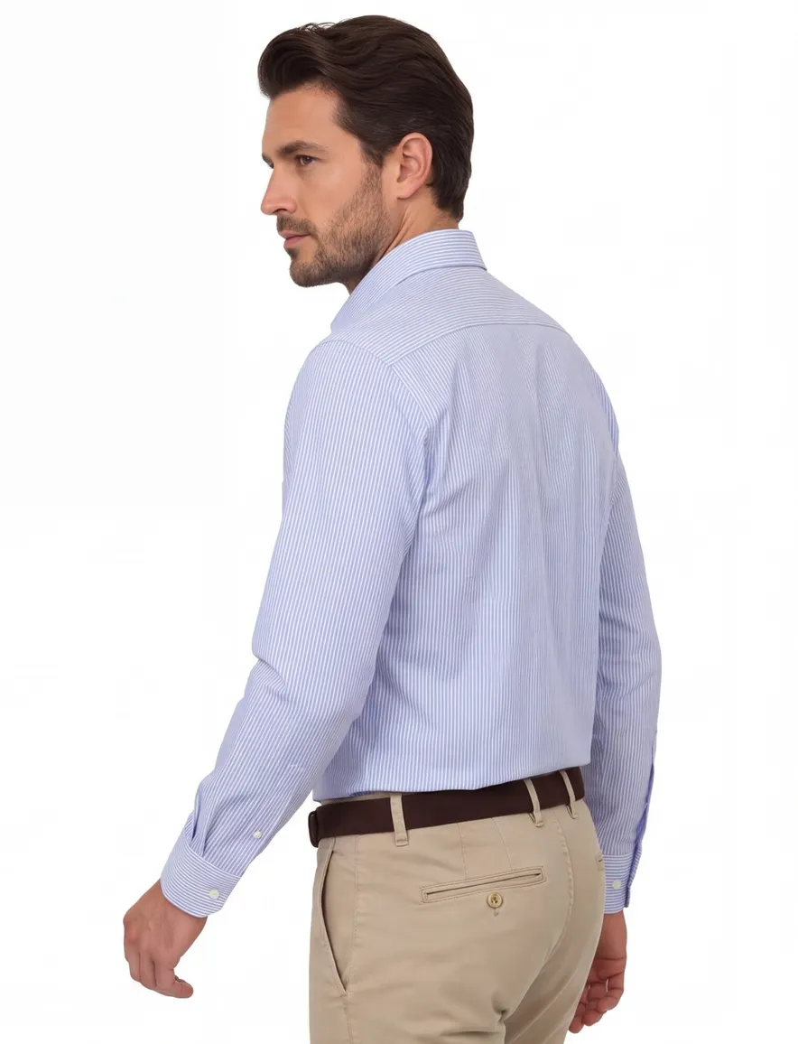 Casa Moda overhemd Comfort Fit blauw met borstzak
