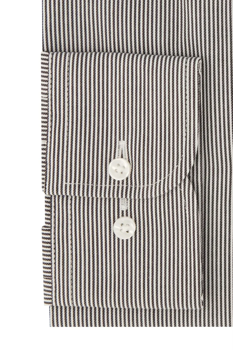 Casa Moda Comfort Fit overhemd zwart gestreept