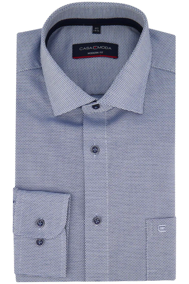 Casa Moda business overhemd normale fit blauw strijkvrij