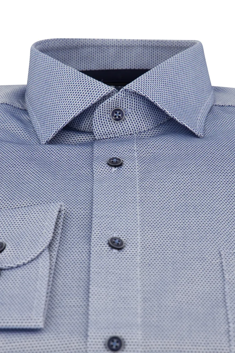 Casa Moda business overhemd normale fit blauw strijkvrij
