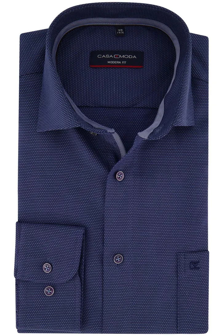 Navy Casa Moda business overhemd normale fit