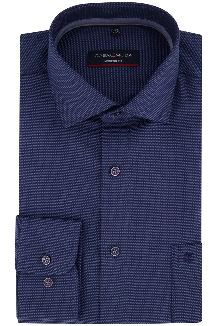 Navy Casa Moda business overhemd normale fit