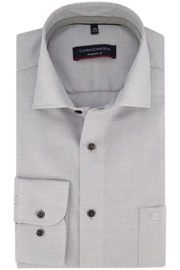 Casa Moda Casa Moda strijkvrij overhemd normale fit grijs geprint