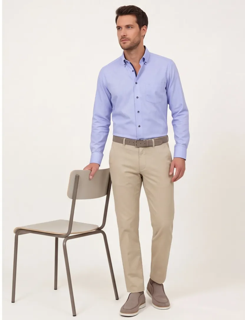 Strijkvrij Casa Moda overhemd Comfort Fit blauw