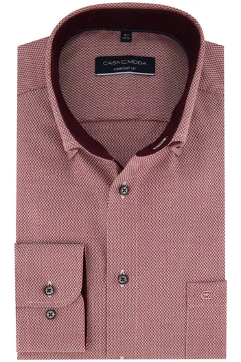 Casa Moda Overhemd Casa Moda Comfort Fit strijkvrij rood geprint