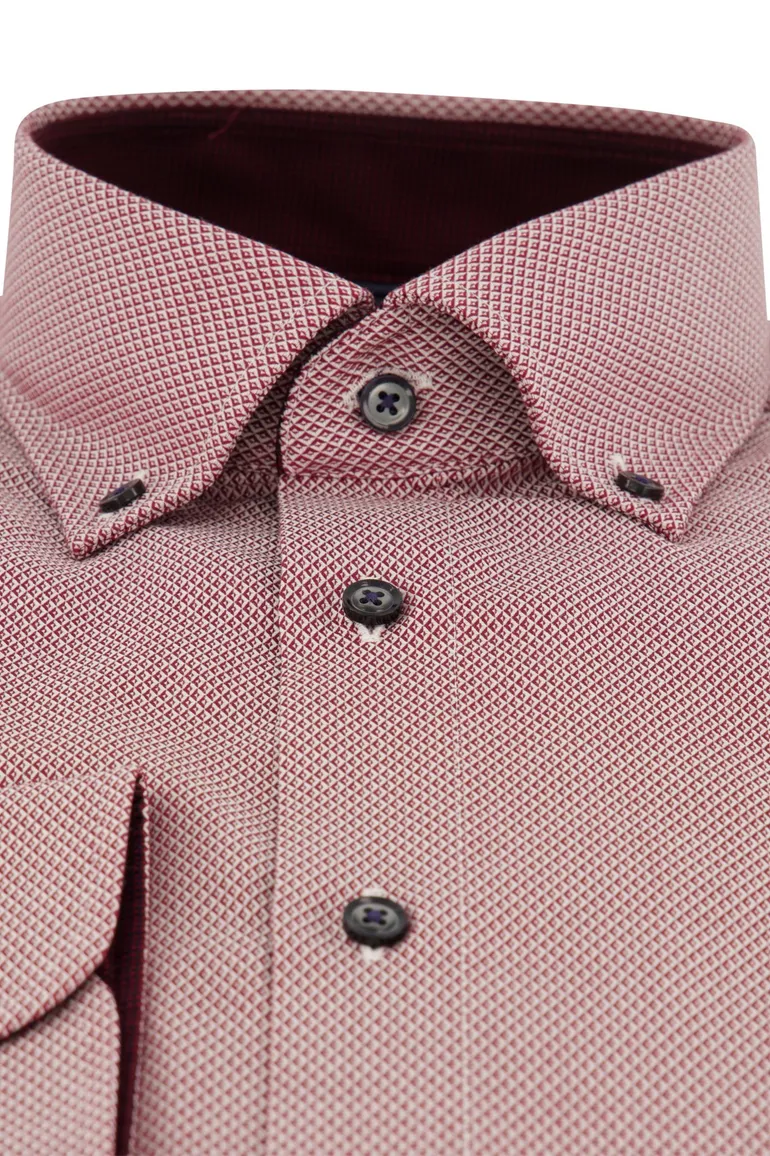 Casa Moda Comfort Fit overhemd strijkvrij rood geprint