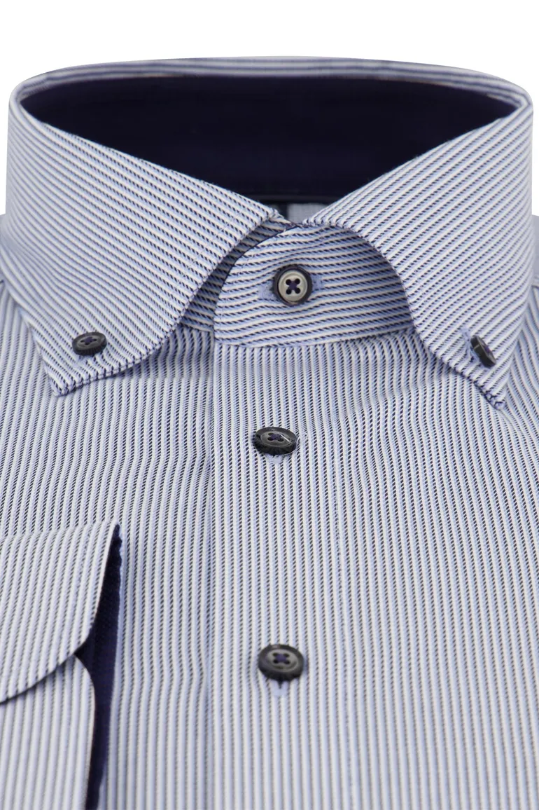 Casa Moda overhemd blauw comfort fit strijkvrij