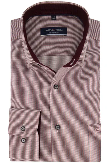 Casa Moda Casa Moda overhemd rood geprint Comfort Fit