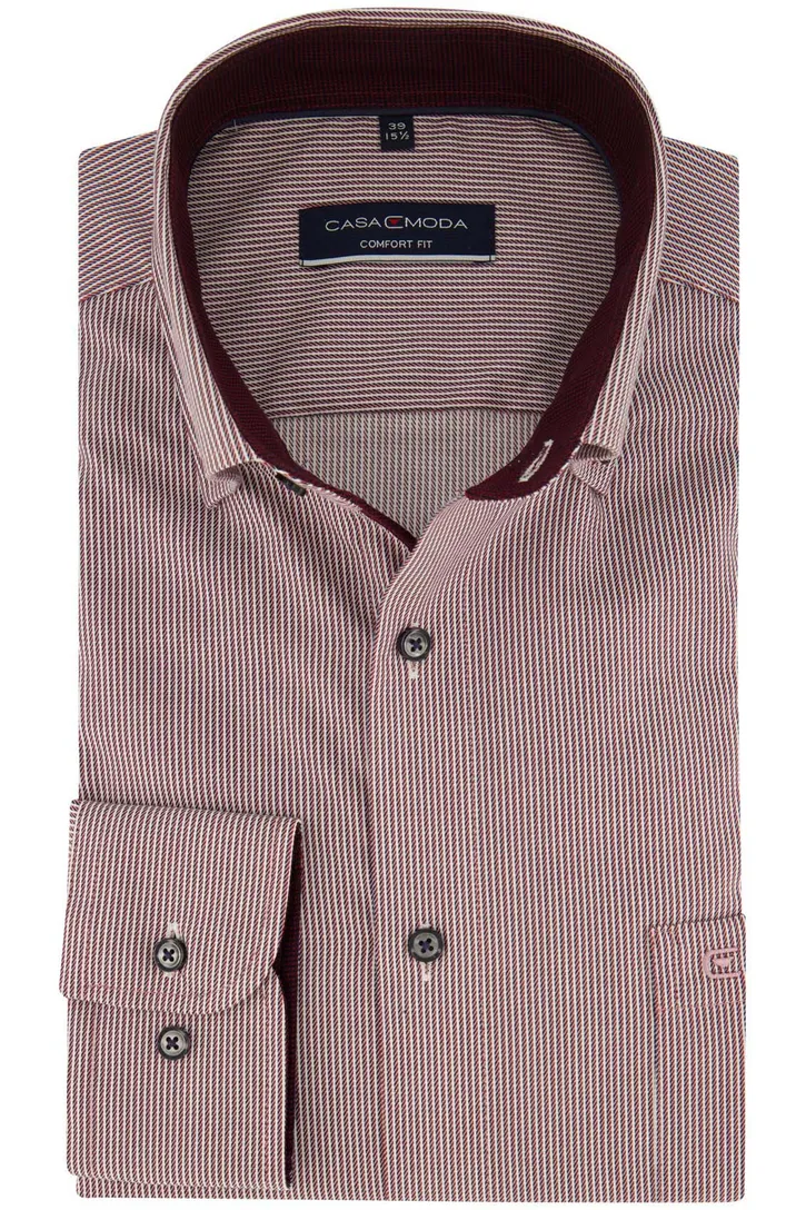 Zakelijk Casa Moda overhemd Comfort Fit rode print