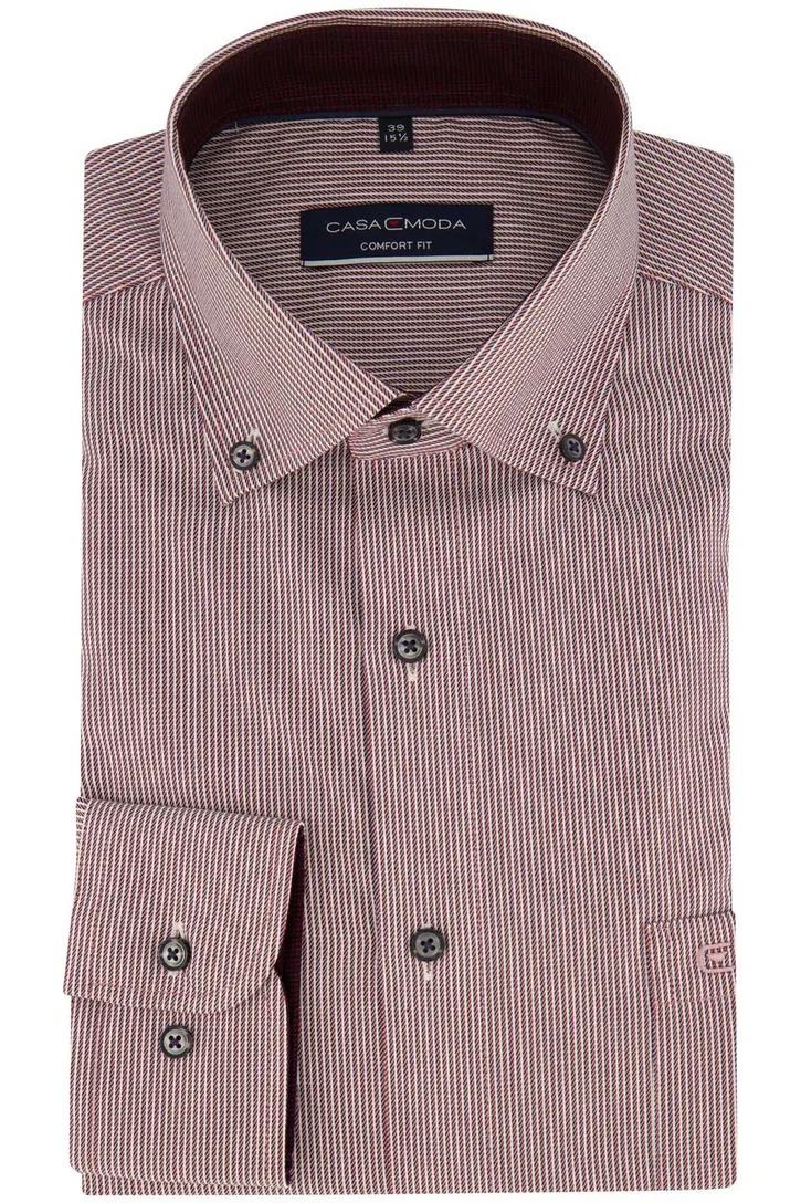 Zakelijk Casa Moda overhemd Comfort Fit rode print