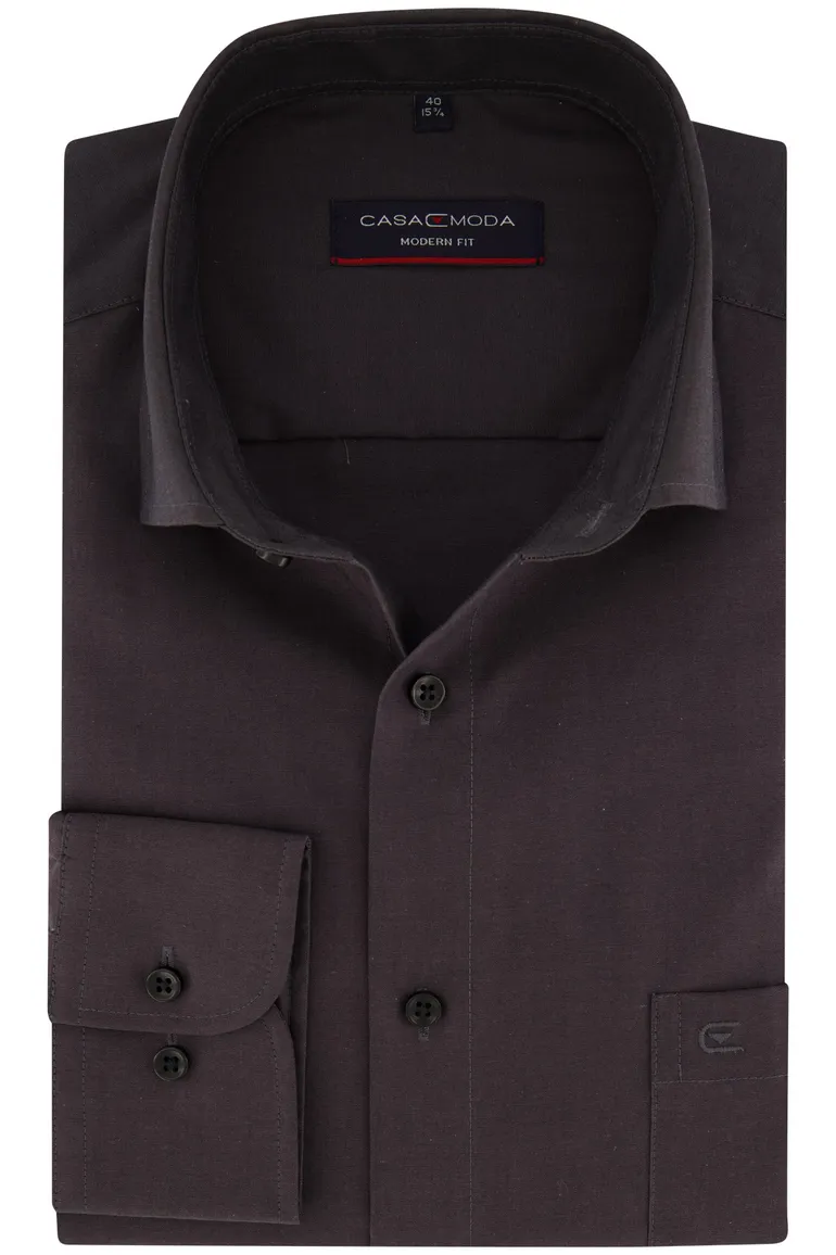 Zakelijk Casa Moda overhemd normale fit grijs uni