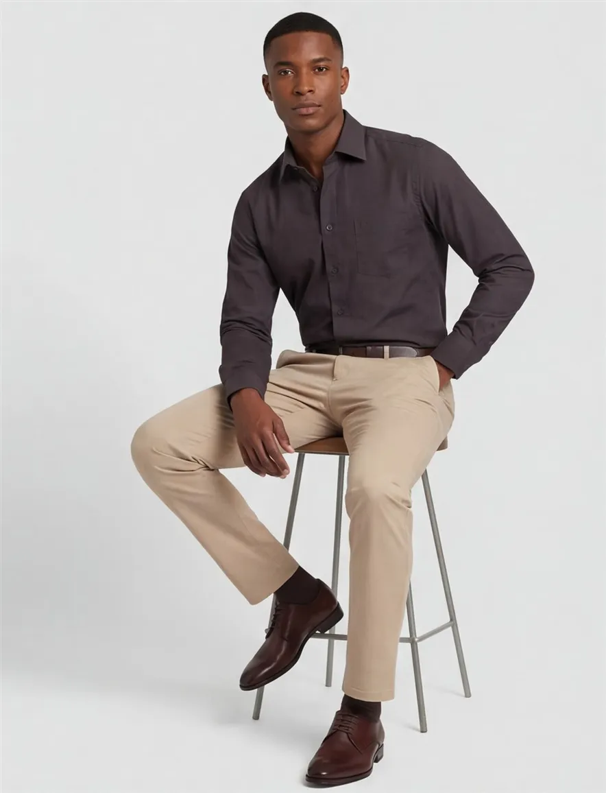 Zakelijk Casa Moda overhemd normale fit grijs uni