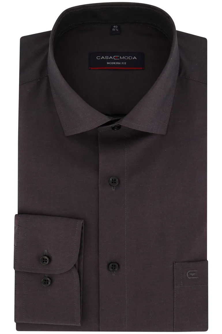 Zakelijk Casa Moda overhemd normale fit grijs uni
