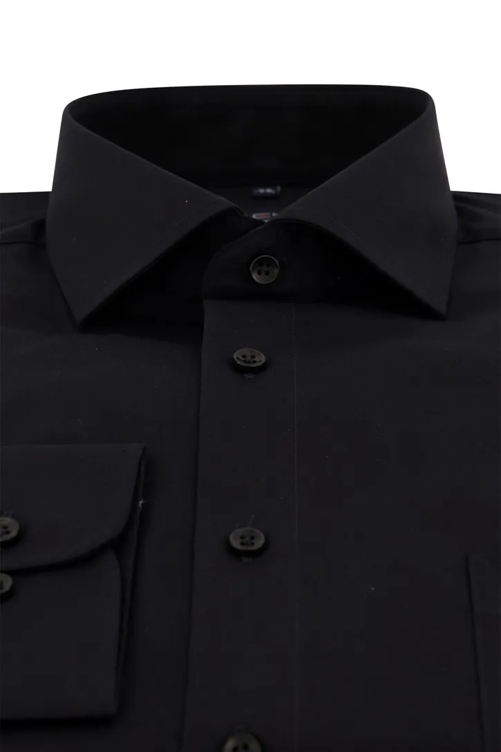 Zwart Casa Moda business overhemd normale fit
