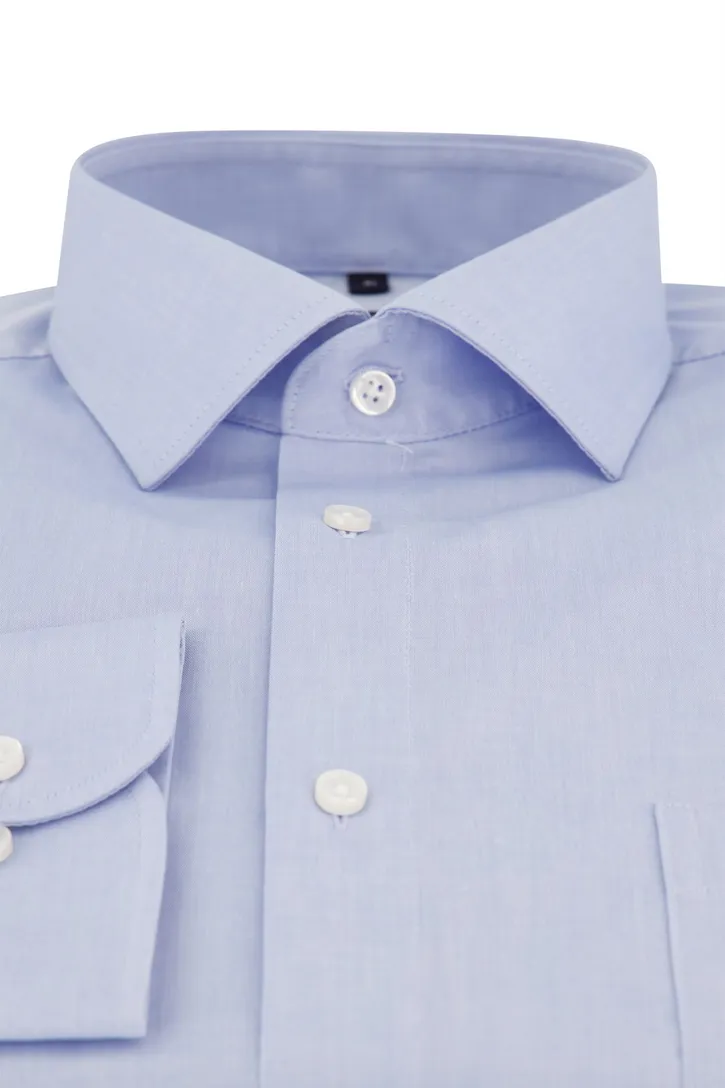 Casa Moda overhemd ml 7 blauw met borstzak