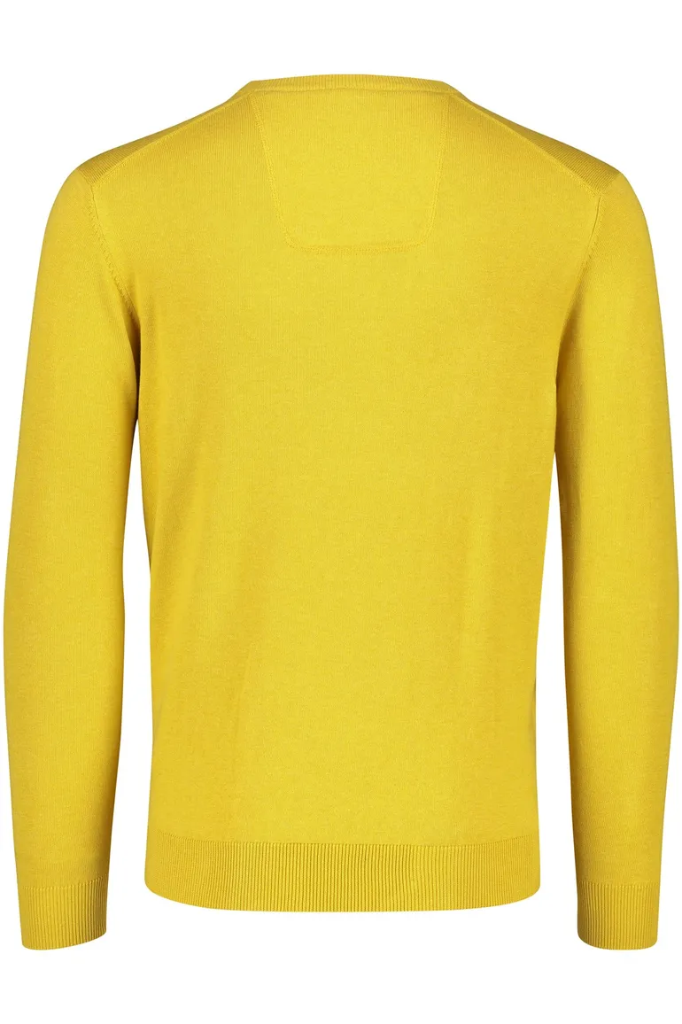Casa Moda trui v-hals geel effen 100% katoen