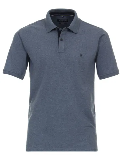 Casa Moda Casa Moda polo stretch effen donkerblauw katoen wijde fit