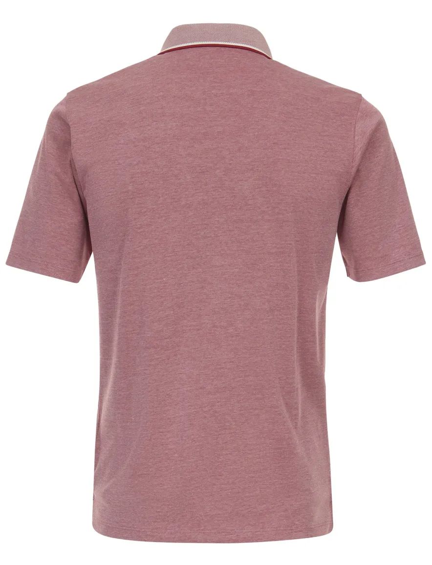 Casa Moda poloshirt korte mouw rood gemeleerd wijde fit