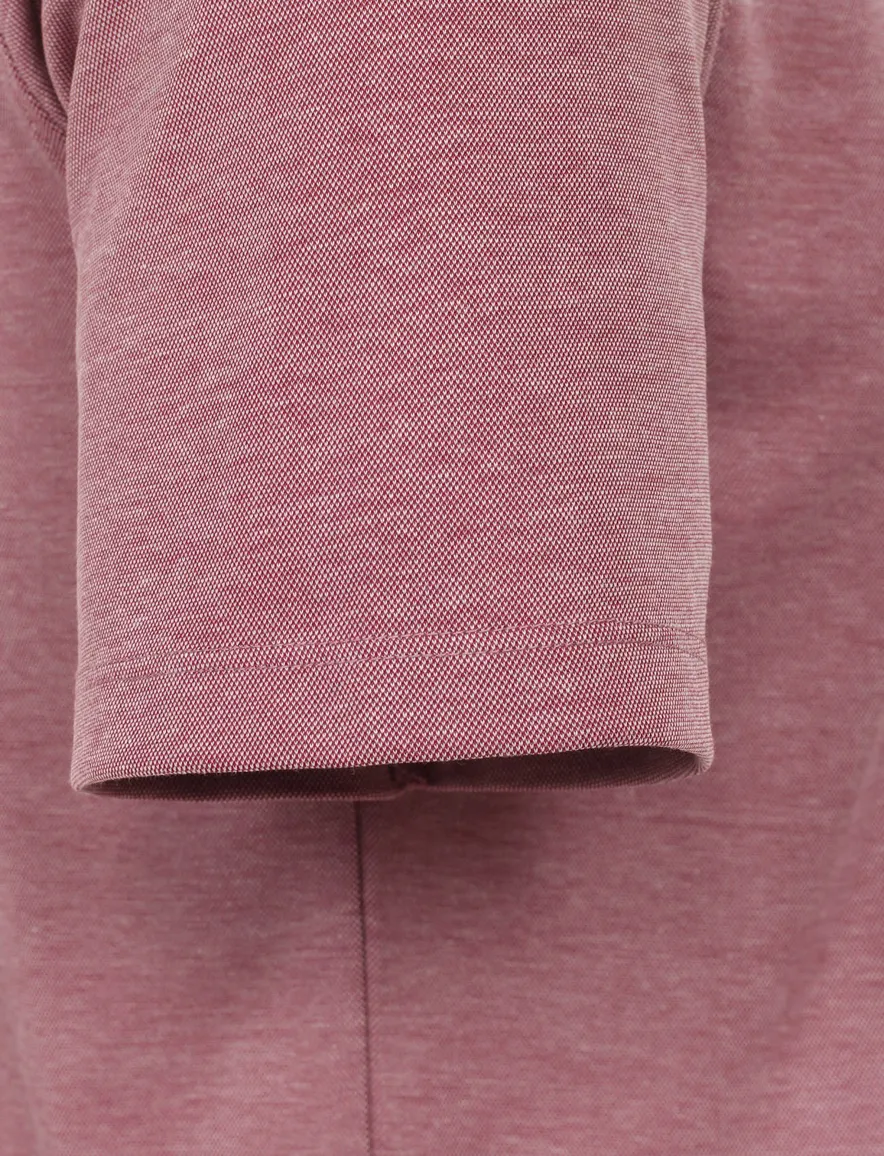 Casa Moda poloshirt korte mouw rood gemeleerd wijde fit