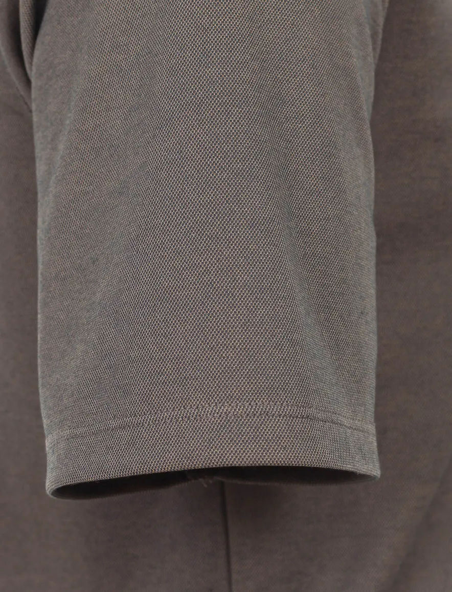 Casa Moda poloshirt korte mouw bruin gemeleerd wijde fit