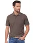 Casa Moda poloshirt korte mouw bruin gemeleerd wijde fit